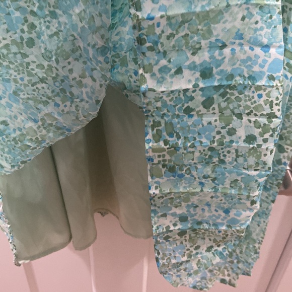 Maggy London size 10 blue and green midi dress NWT accordion fold  fan fold - Picture 6 of 13